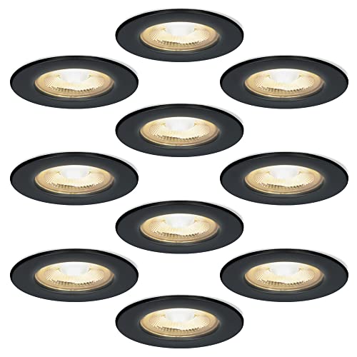 10x HOFTRONIC - LED Einbaustrahler 68mm Weiß - IP65 Wasserdicht für Badezimmer, Wohnzimmer und außenbereich