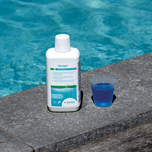 BAYROL Desalgin - Flüssiges Algizid - Hochkonzentriert, ohne Chlor und mit Klareffekt - Verhindert Algenwachstum im Pool - 1 L