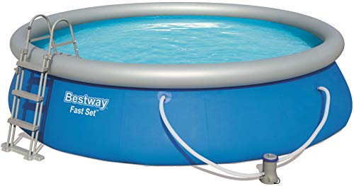 Bestway Fast Set Rund Pool Set, mit Filterpumpe plus Zubehör, blau, 457x107 cm